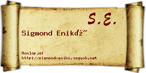 Sigmond Enikő névjegykártya